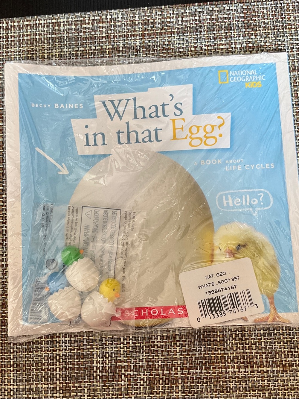 National Geographic Blue "What's in that Egg?" Kids Book & Surprise Egg Toy NWT